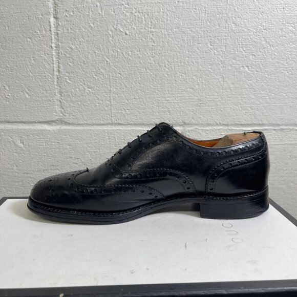 Roberto Ugolini Black Leather Wingtip Oxford Dress Shoes Lace up Men\'s 8.5 main image 5